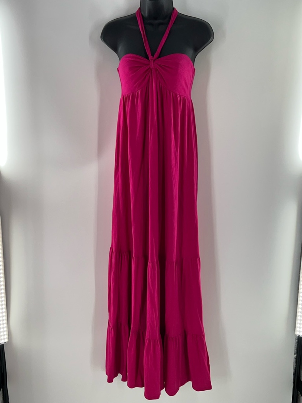 GAP Halter Knot Maxi Dress in Fuchsia